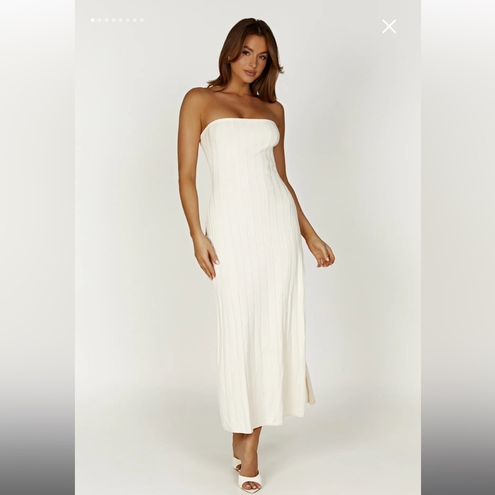 Meshki Strapless Ribbed Dress NWT